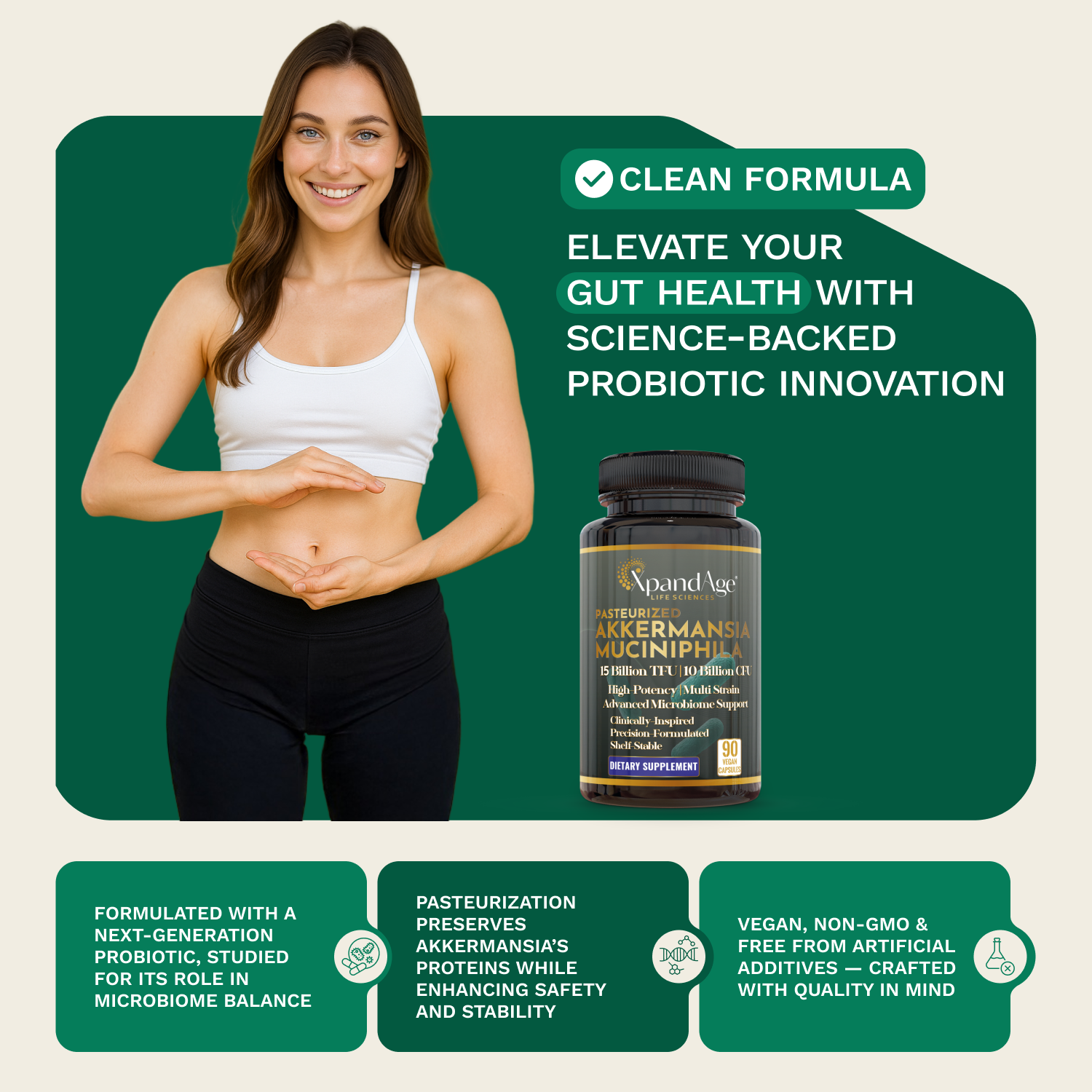 Akkermansia Muciniphila with Multi-Strain Probiotic 3-Month Supply