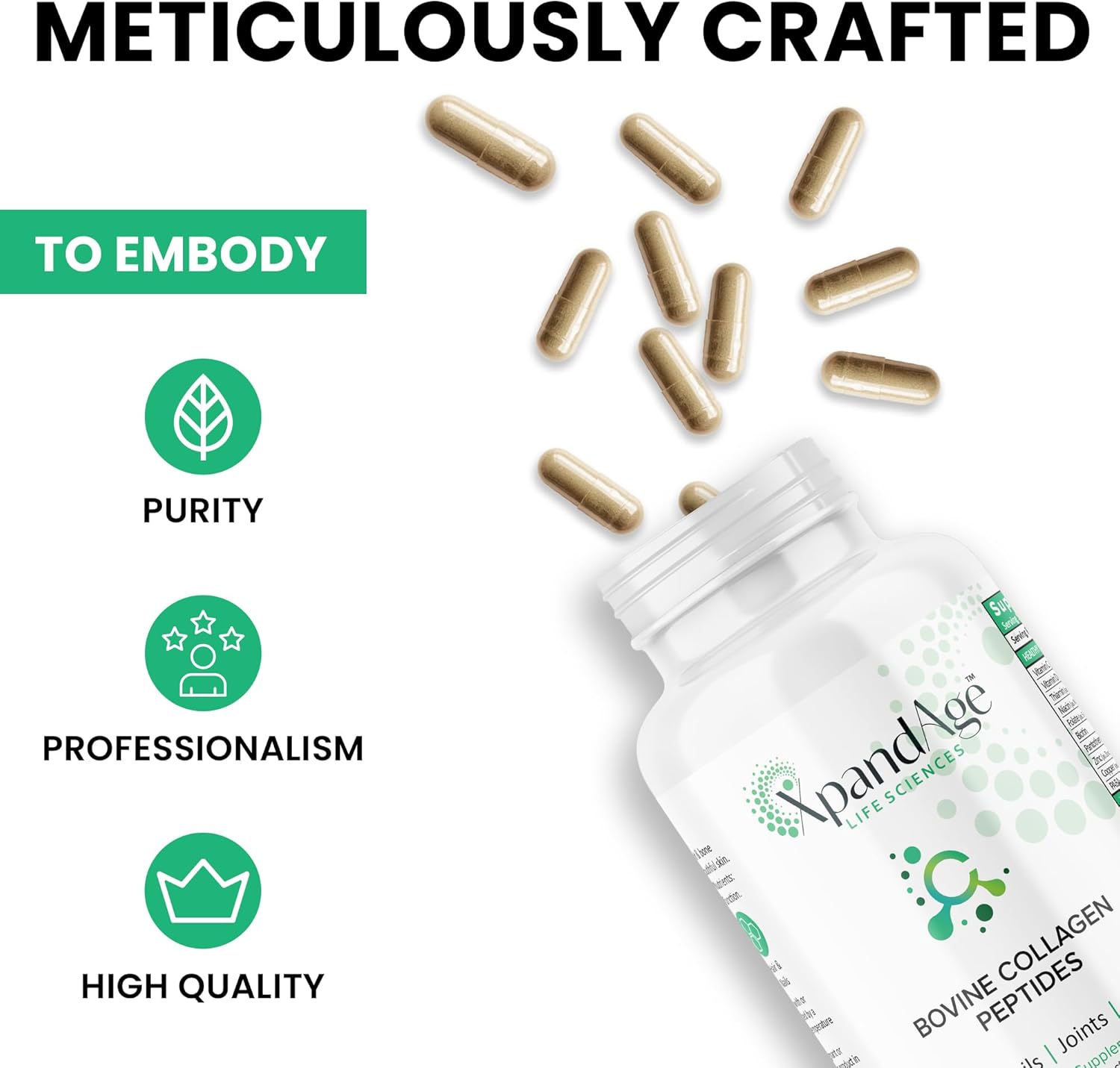 3 months supply bundle – 3 Bovine Collagen Peptide Capsule Bottles