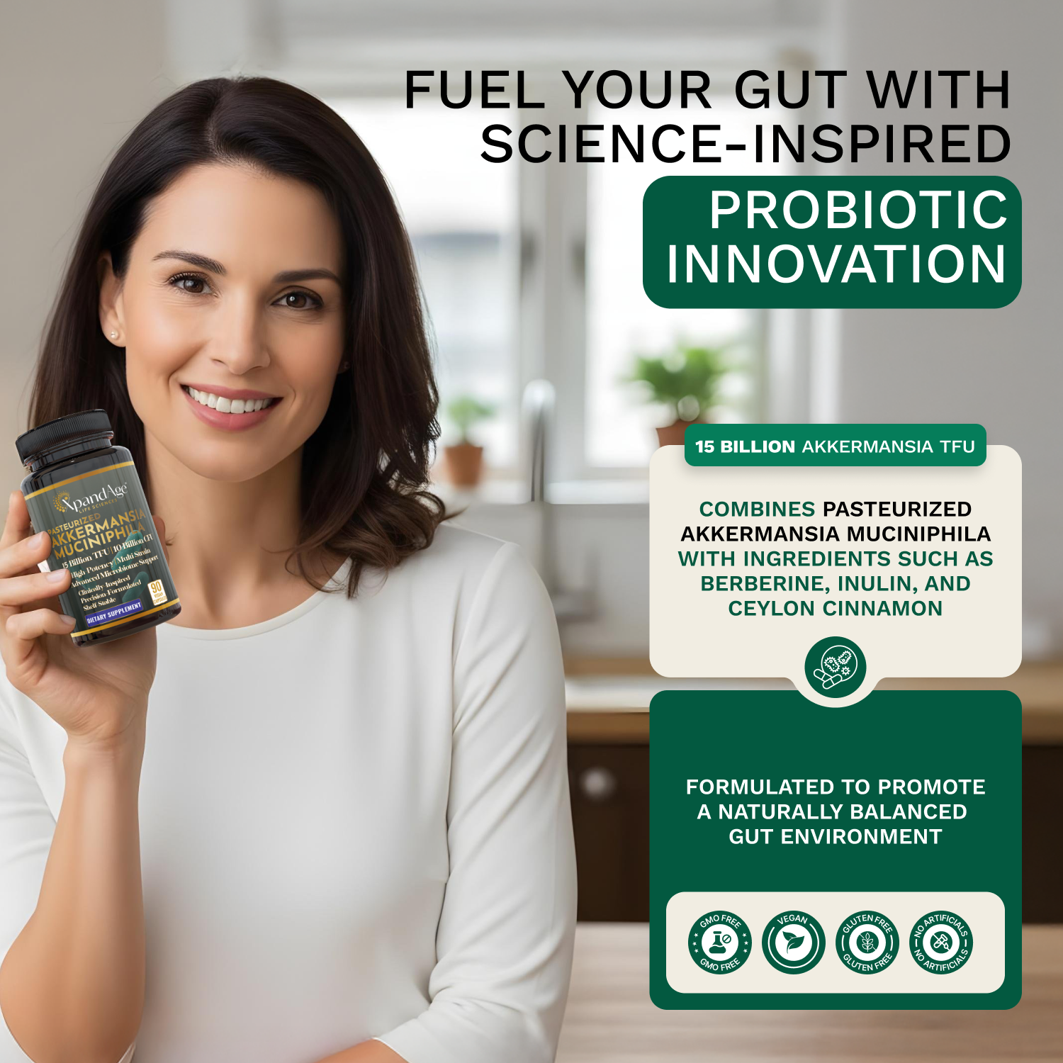 Akkermansia Muciniphila with Multi-Strain Probiotic 3-Month Supply