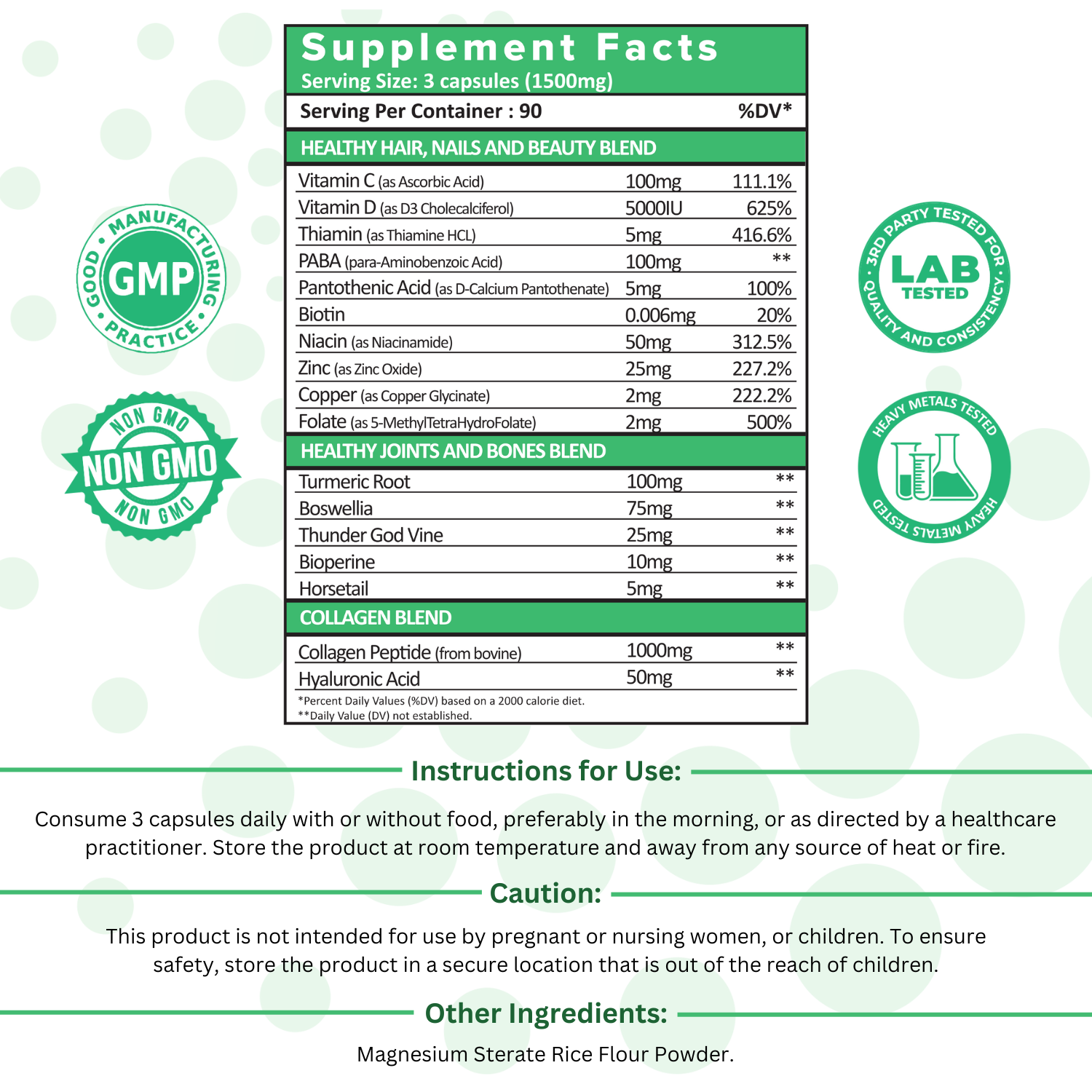 Bovine Collagen Peptide pills (90 ct)