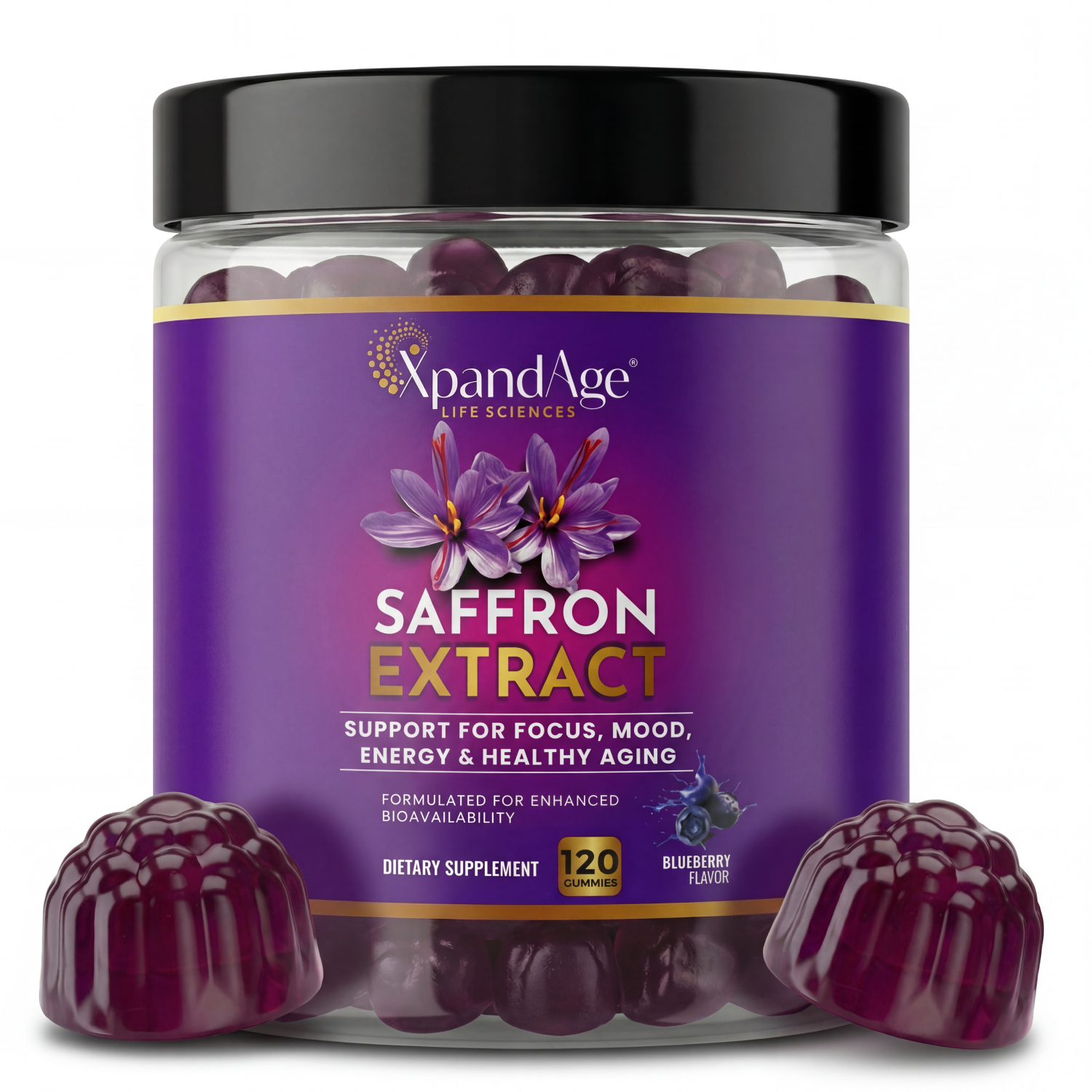 Xpanadage Magnesium Glycinate Gummies Sugar Free Magnesium Gummies with Saffron Extract