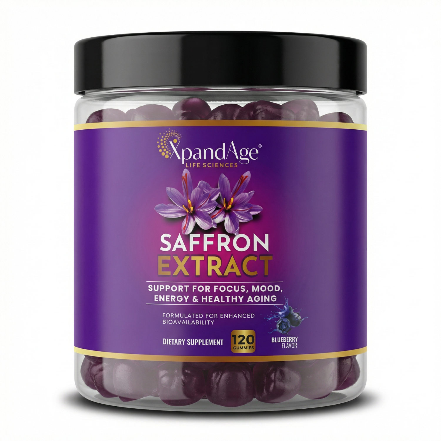 Xpanadage Magnesium Glycinate Gummies Sugar Free Magnesium Gummies with Saffron Extract