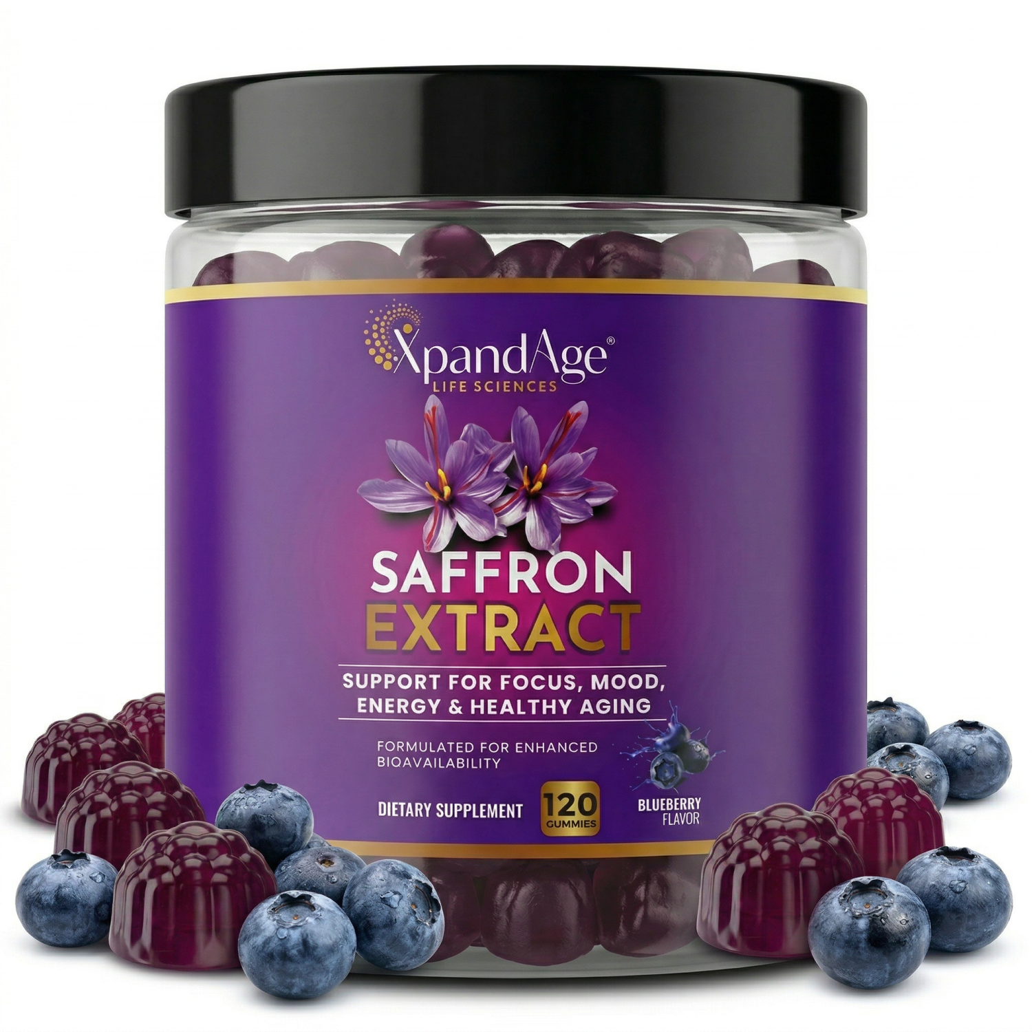 Xpanadage Magnesium Glycinate Gummies Sugar Free Magnesium Gummies with Saffron Extract