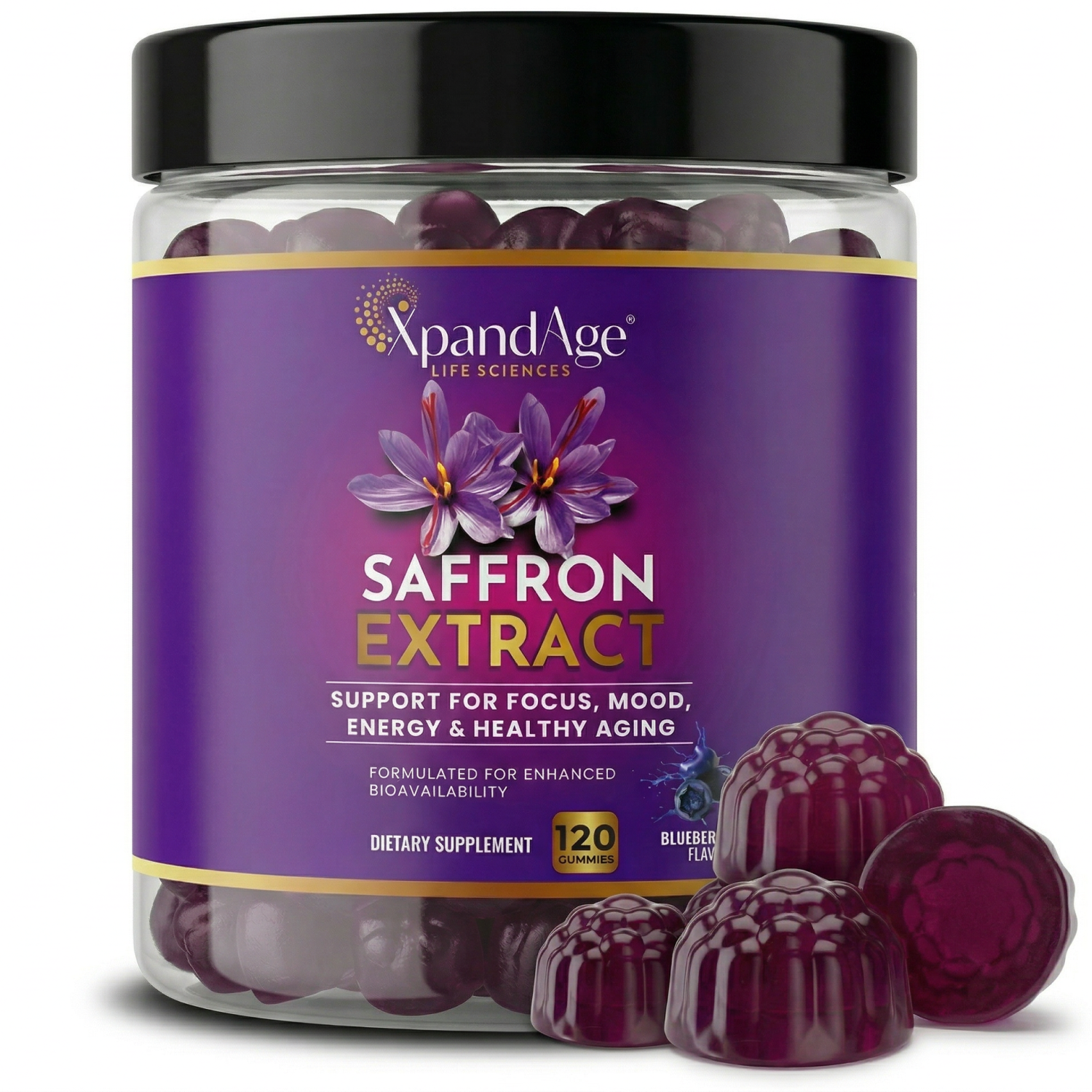 Xpanadage Magnesium Glycinate Gummies Sugar Free Magnesium Gummies with Saffron Extract
